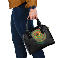 Vanuatu Tribal Tattoo with Namele Leaves Shoulder Handbag