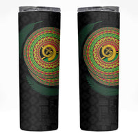 Vanuatu Tribal Tattoo with Namele Leaves Skinny Tumbler
