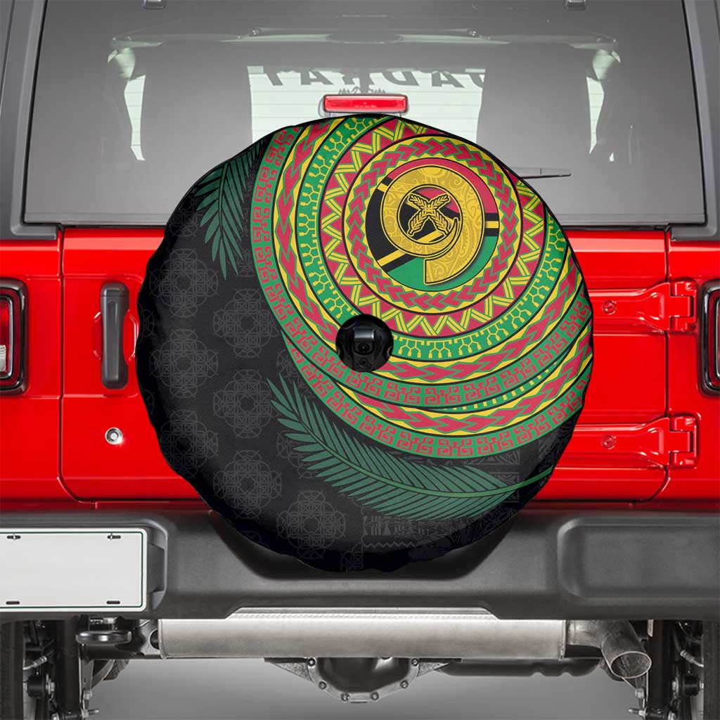 Vanuatu Tribal Tattoo with Namele Leaves Spare Tire Cover
