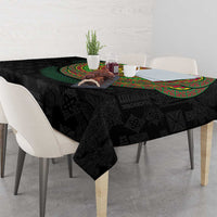Vanuatu Tribal Tattoo with Namele Leaves Tablecloth