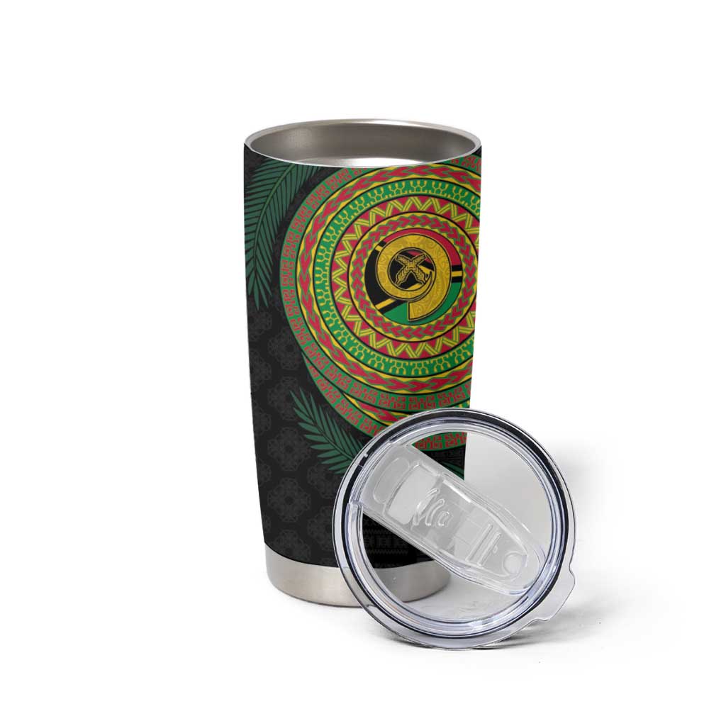 Vanuatu Tribal Tattoo with Namele Leaves Tumbler Cup