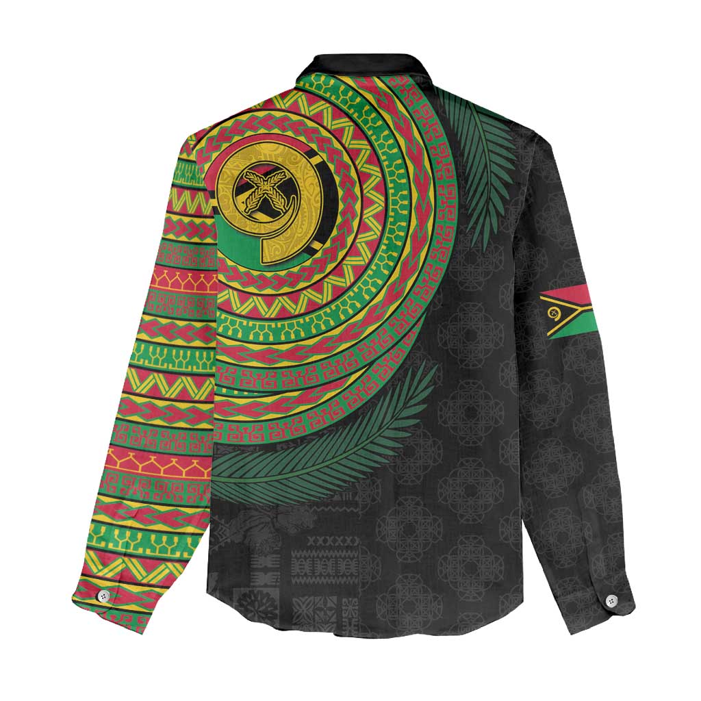 Vanuatu Tribal Tattoo with Namele Leaves Women Casual Shirt