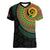Vanuatu Tribal Tattoo with Namele Leaves Women V-Neck T-Shirt