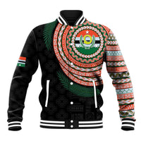 Penama Tribal Tattoo with Namele Leaves Baseball Jacket