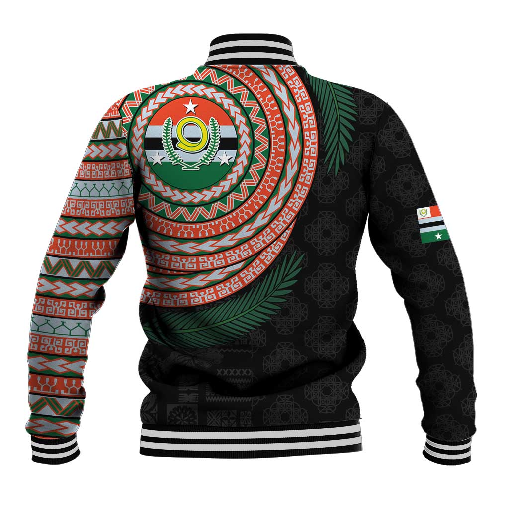 Penama Tribal Tattoo with Namele Leaves Baseball Jacket