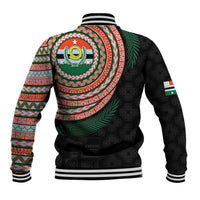 Penama Tribal Tattoo with Namele Leaves Baseball Jacket