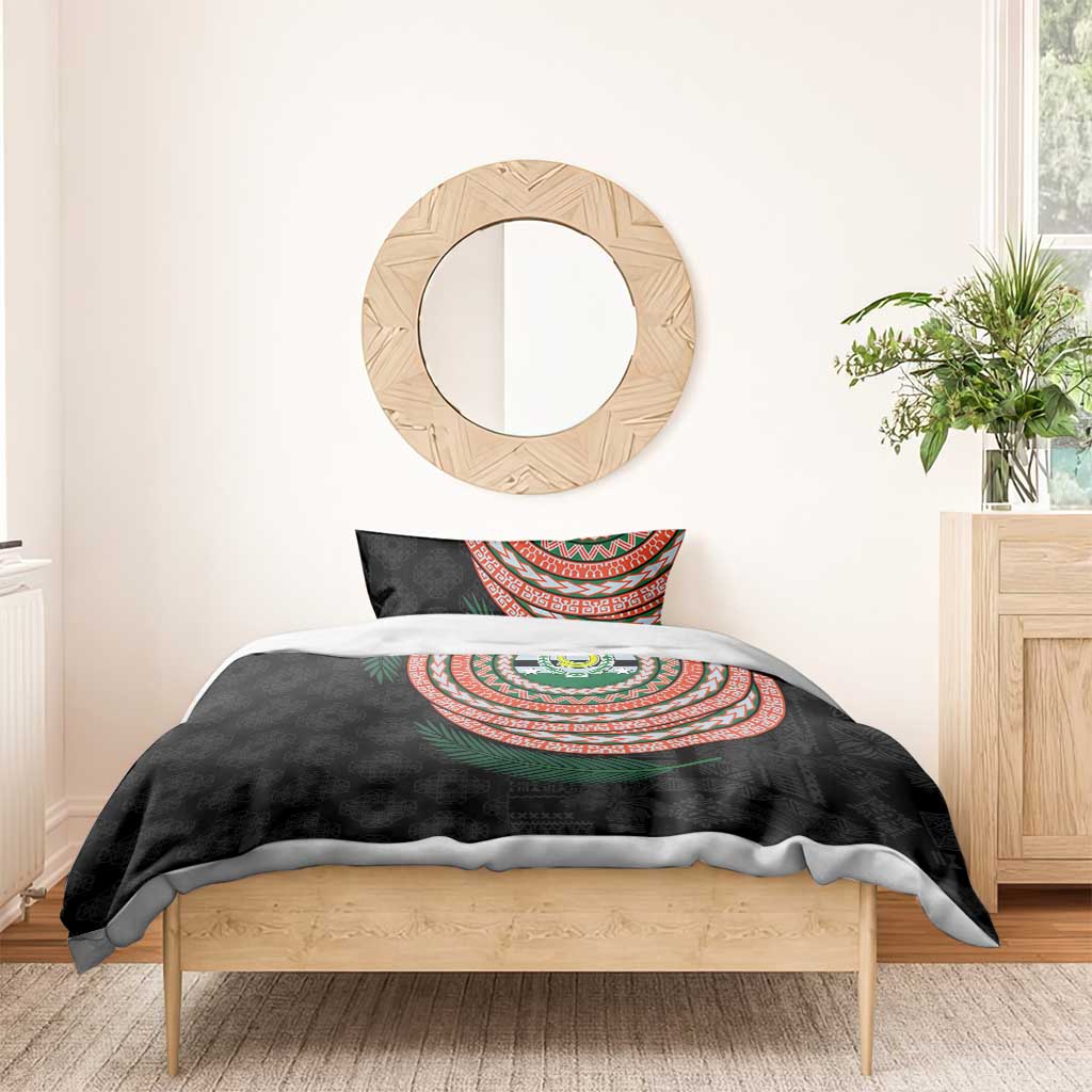 Penama Tribal Tattoo with Namele Leaves Bedding Set