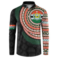 Penama Tribal Tattoo with Namele Leaves Button Sweatshirt