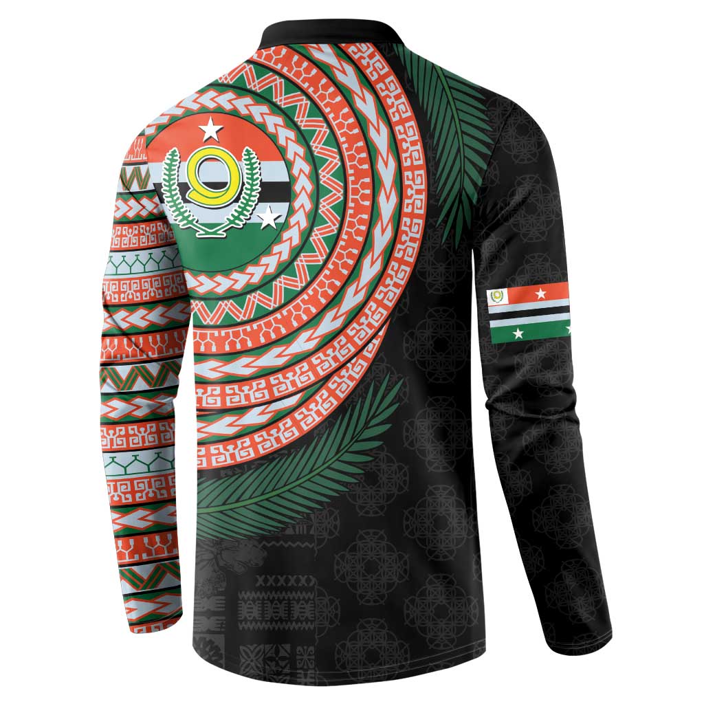 Penama Tribal Tattoo with Namele Leaves Button Sweatshirt