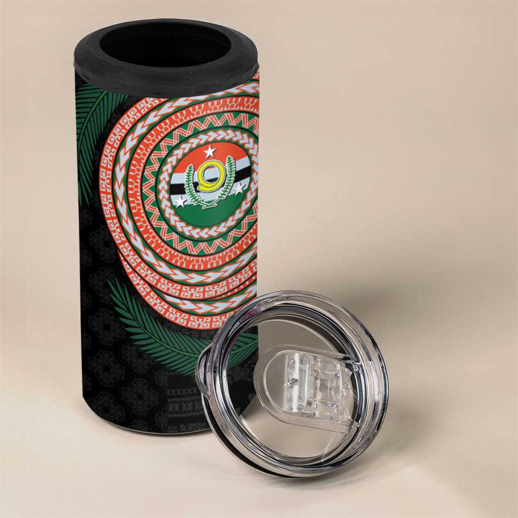 Penama Tribal Tattoo with Namele Leaves 4 in 1 Can Cooler Tumbler