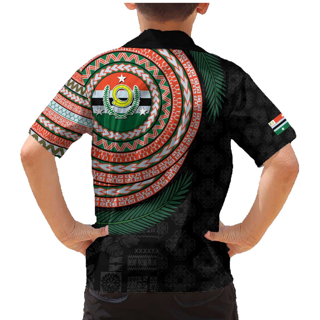 Penama Tribal Tattoo with Namele Leaves Family Matching Mermaid Dress and Hawaiian Shirt