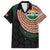 Penama Tribal Tattoo with Namele Leaves Family Matching Off Shoulder Short Dress and Hawaiian Shirt