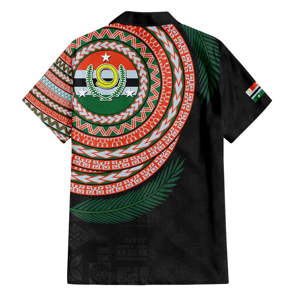 Penama Tribal Tattoo with Namele Leaves Family Matching Puletasi and Hawaiian Shirt