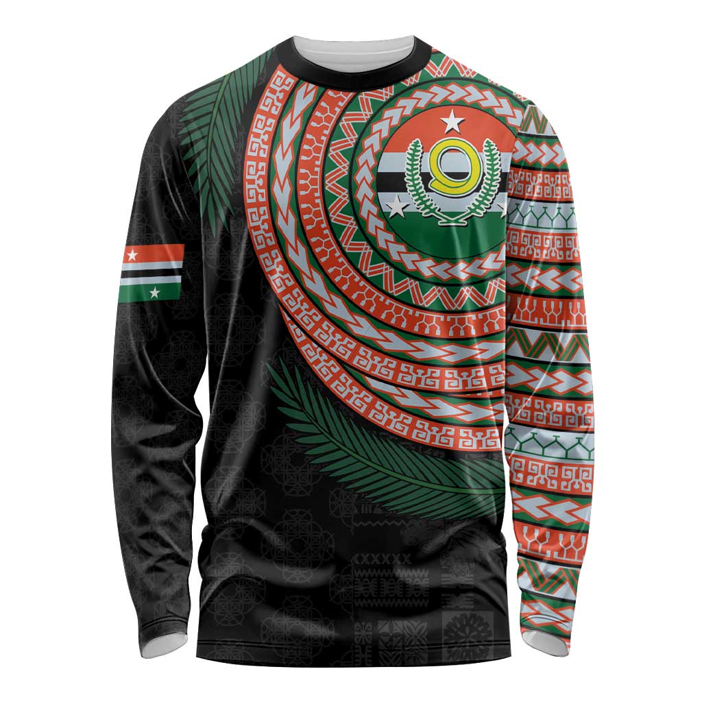 Penama Tribal Tattoo with Namele Leaves Long Sleeve Shirt