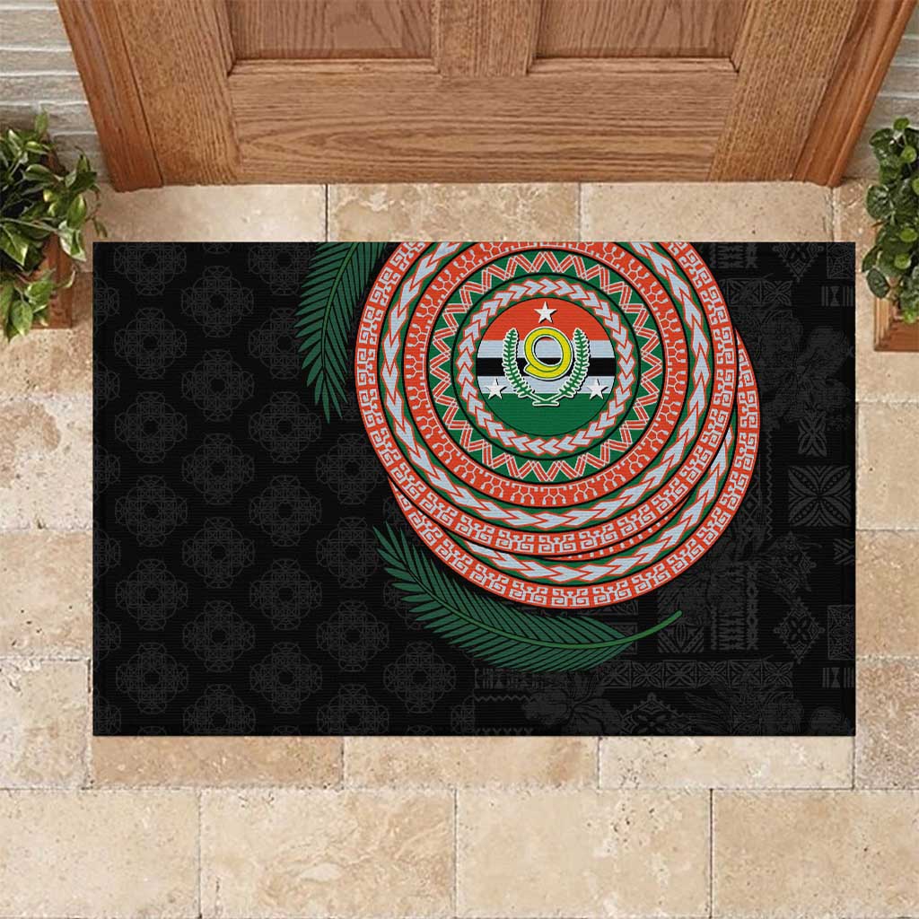 Penama Tribal Tattoo with Namele Leaves Rubber Doormat