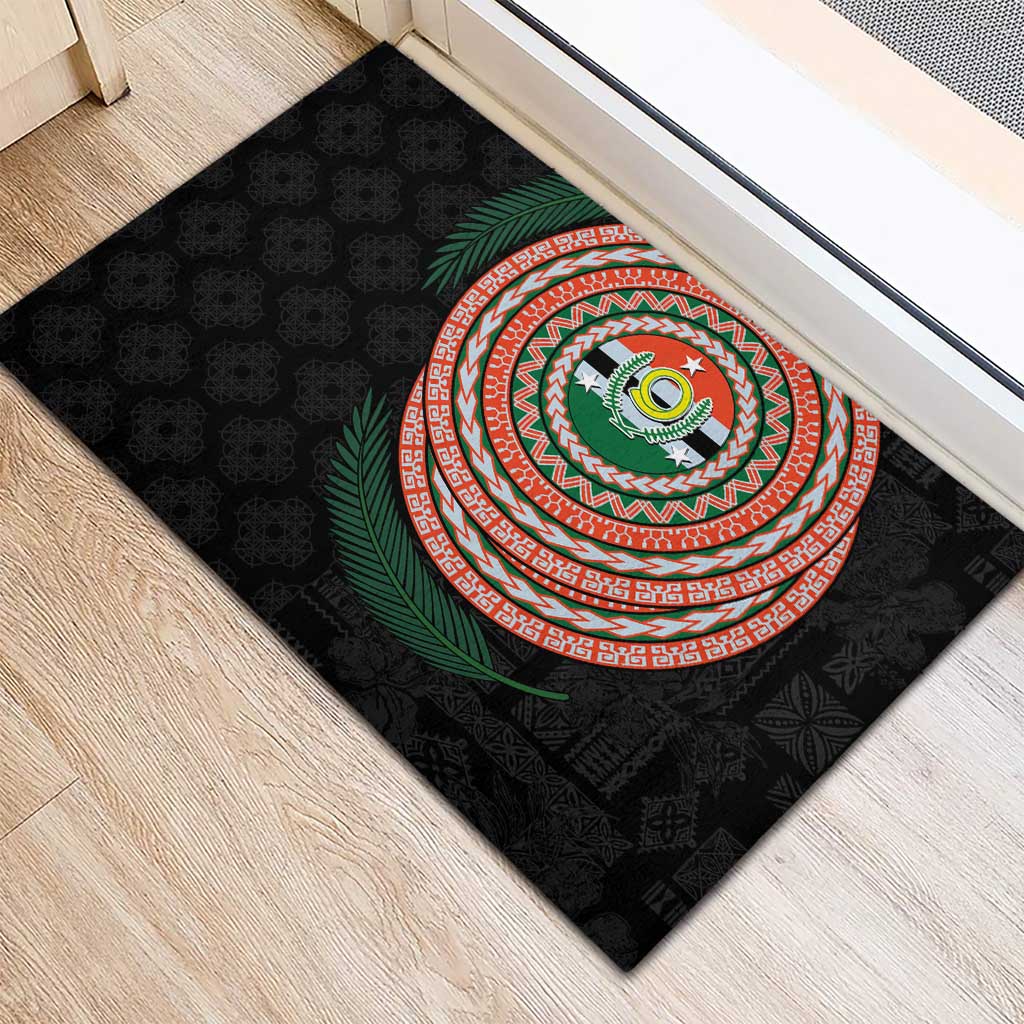 Penama Tribal Tattoo with Namele Leaves Rubber Doormat