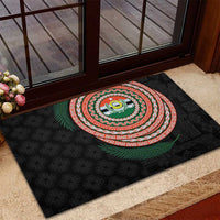 Penama Tribal Tattoo with Namele Leaves Rubber Doormat
