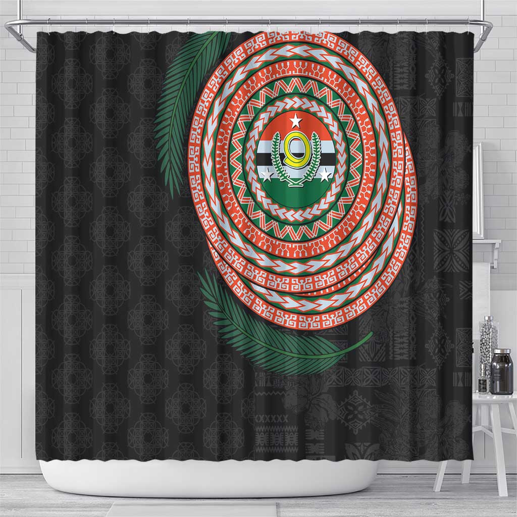 Penama Tribal Tattoo with Namele Leaves Shower Curtain
