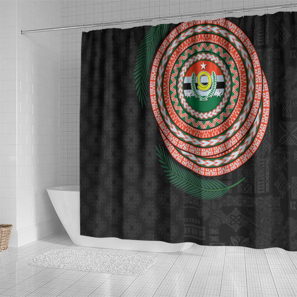 Penama Tribal Tattoo with Namele Leaves Shower Curtain