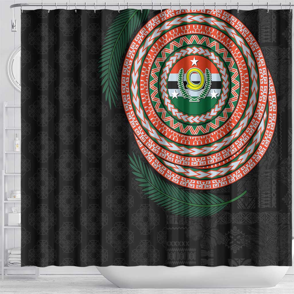 Penama Tribal Tattoo with Namele Leaves Shower Curtain