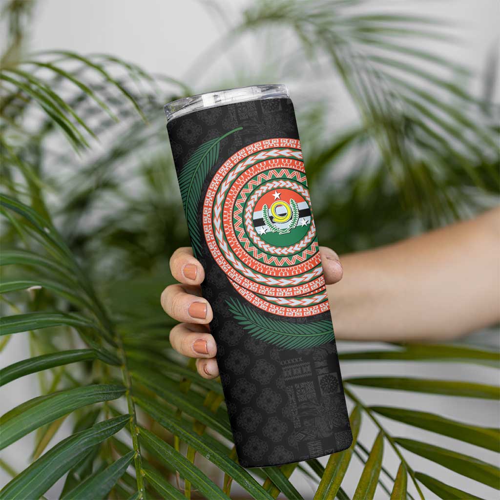 Penama Tribal Tattoo with Namele Leaves Skinny Tumbler