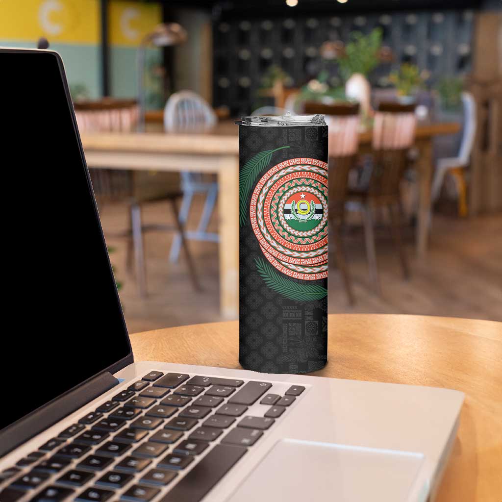 Penama Tribal Tattoo with Namele Leaves Skinny Tumbler