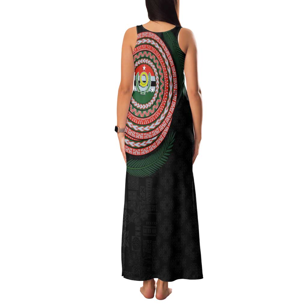 Penama Tribal Tattoo with Namele Leaves Tank Maxi Dress