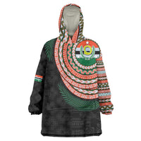 Penama Tribal Tattoo with Namele Leaves Wearable Blanket Hoodie