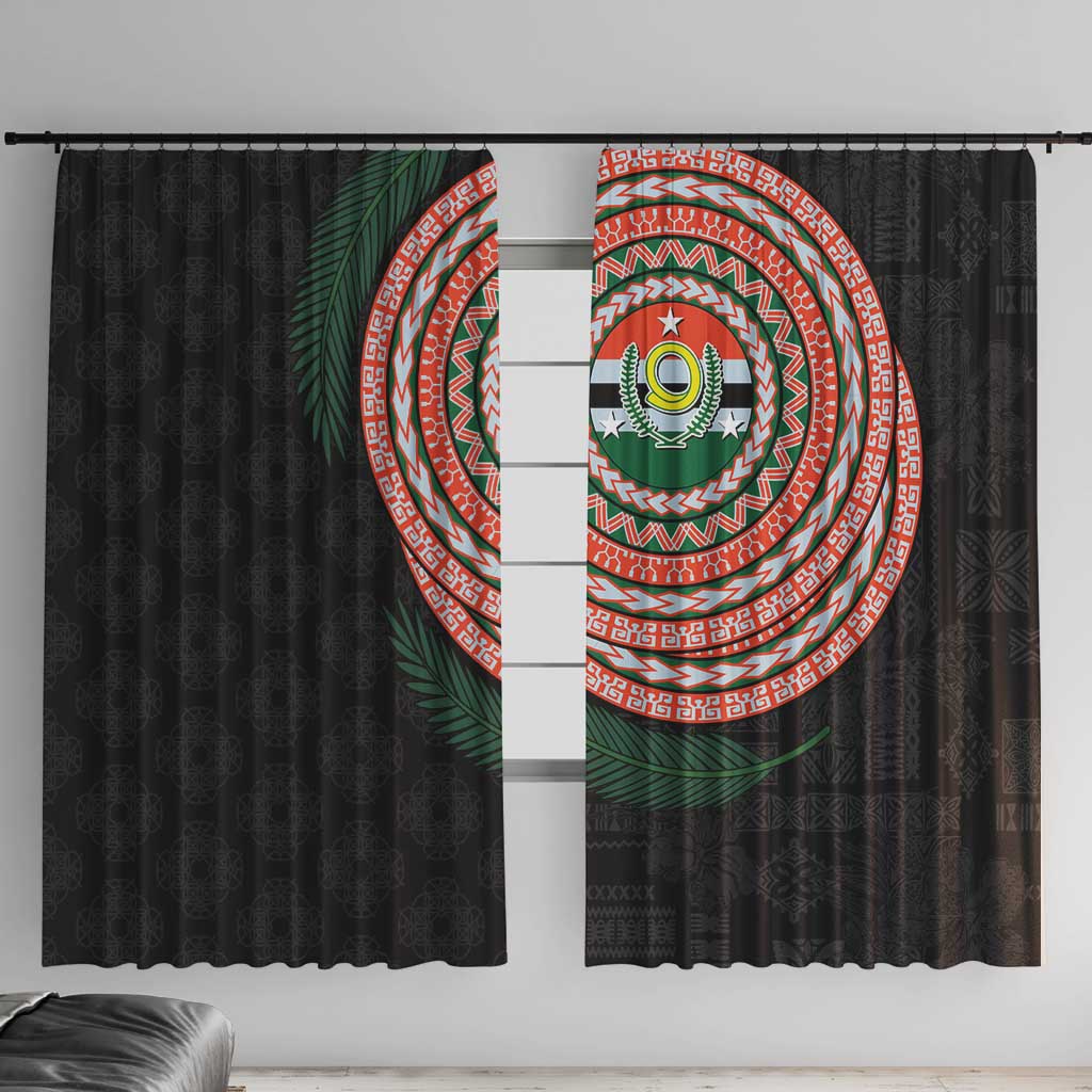 Penama Tribal Tattoo with Namele Leaves Window Curtain