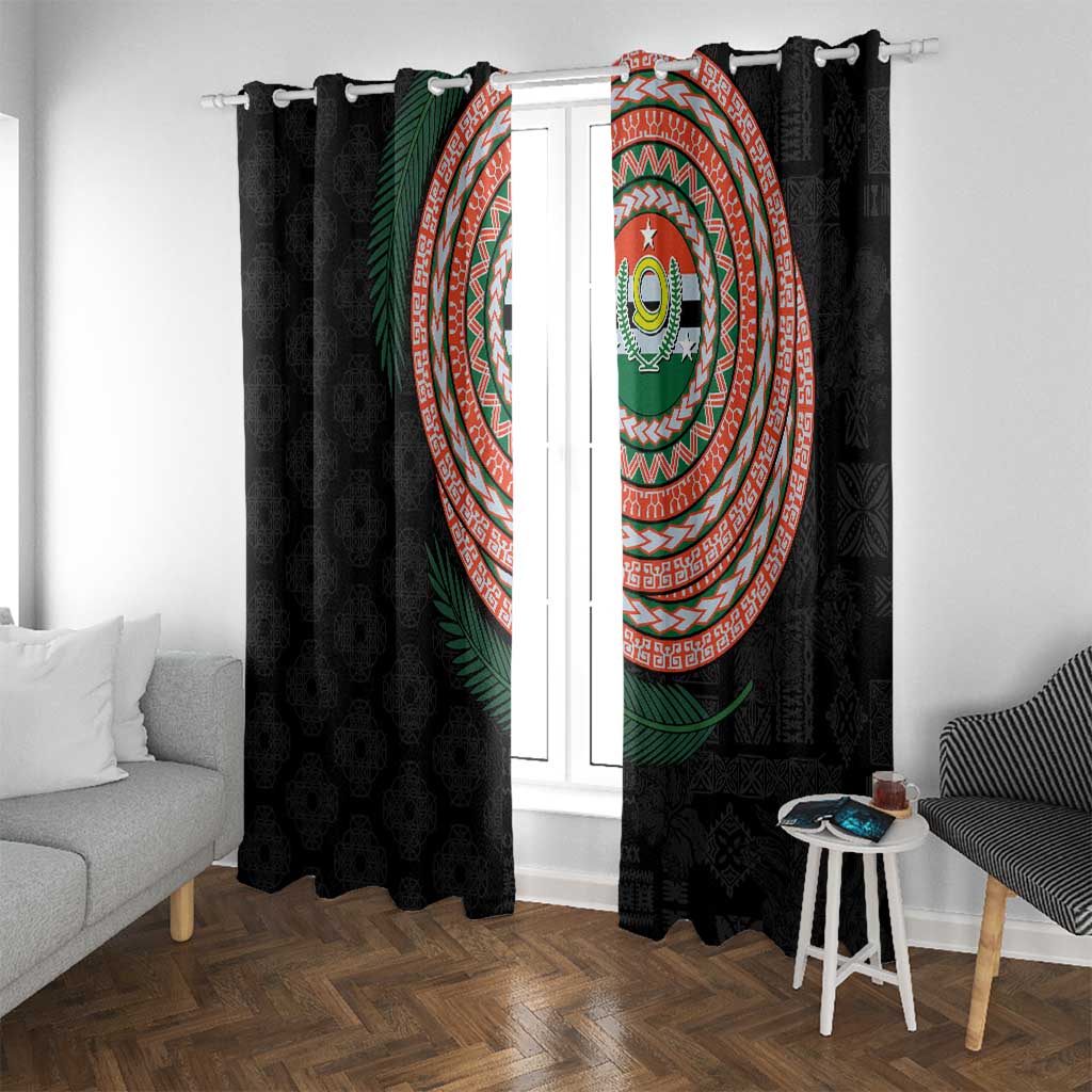 Penama Tribal Tattoo with Namele Leaves Window Curtain