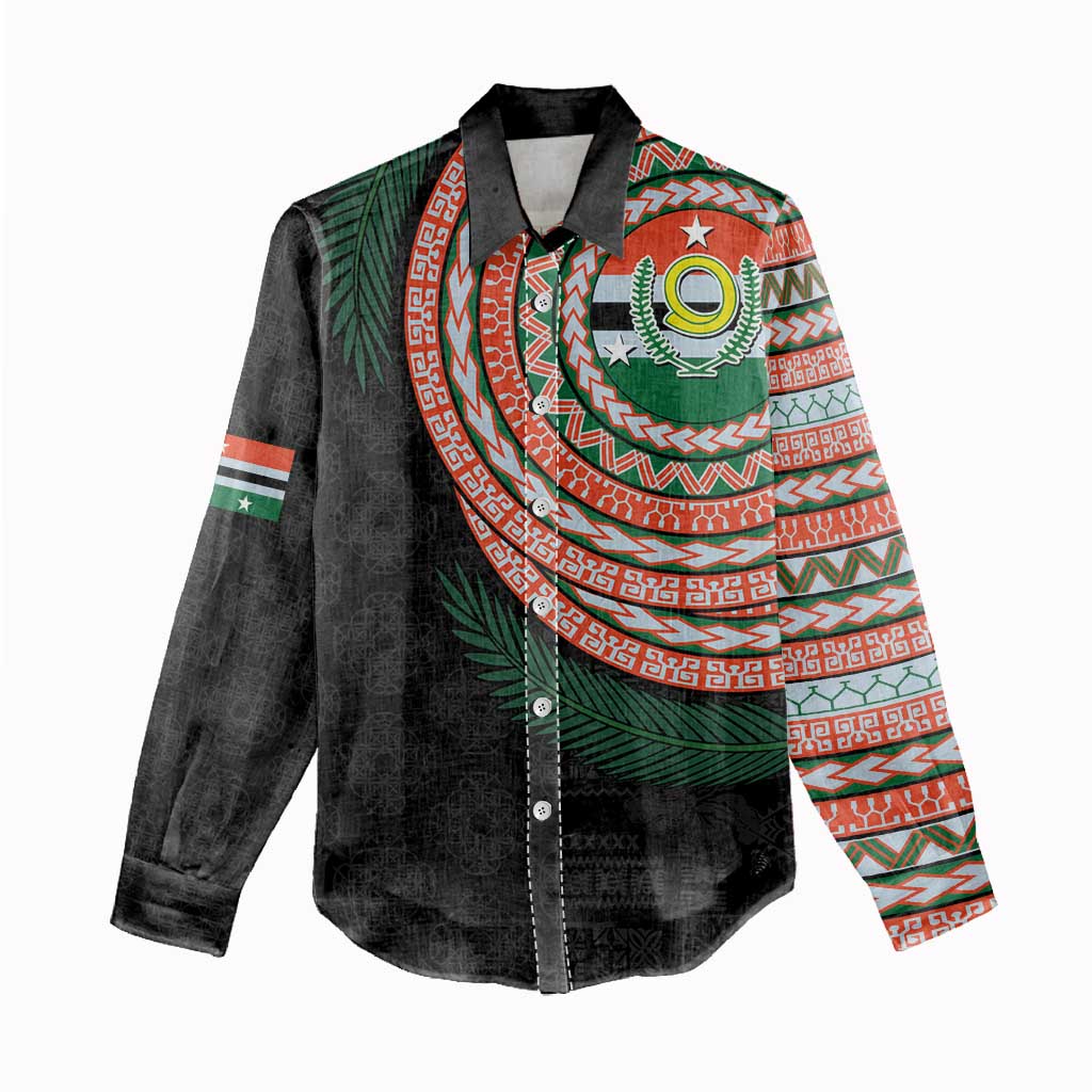 Penama Tribal Tattoo with Namele Leaves Women Casual Shirt