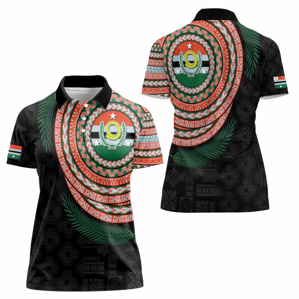 Penama Tribal Tattoo with Namele Leaves Women Polo Shirt