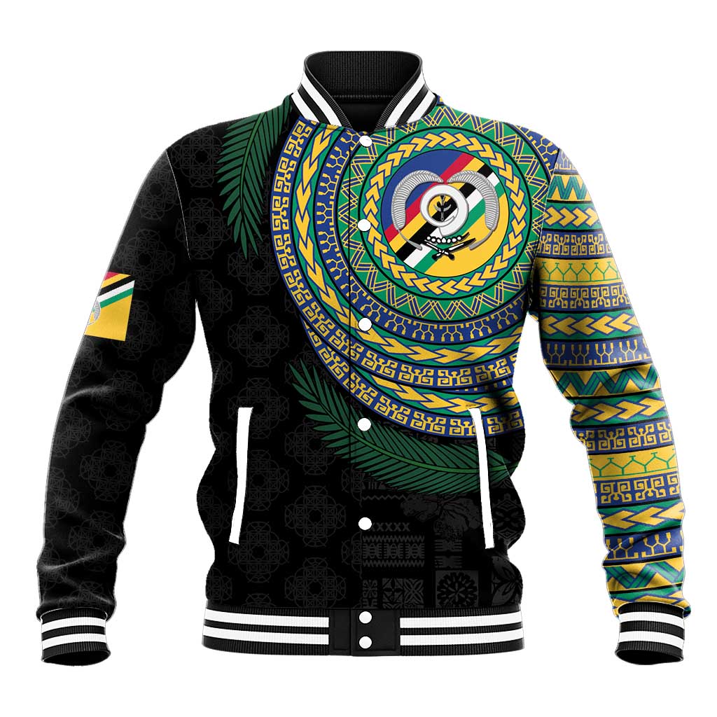 Torba Tribal Tattoo with Namele Leaves Baseball Jacket