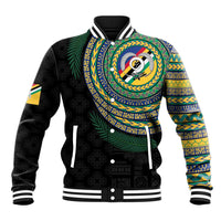 Torba Tribal Tattoo with Namele Leaves Baseball Jacket