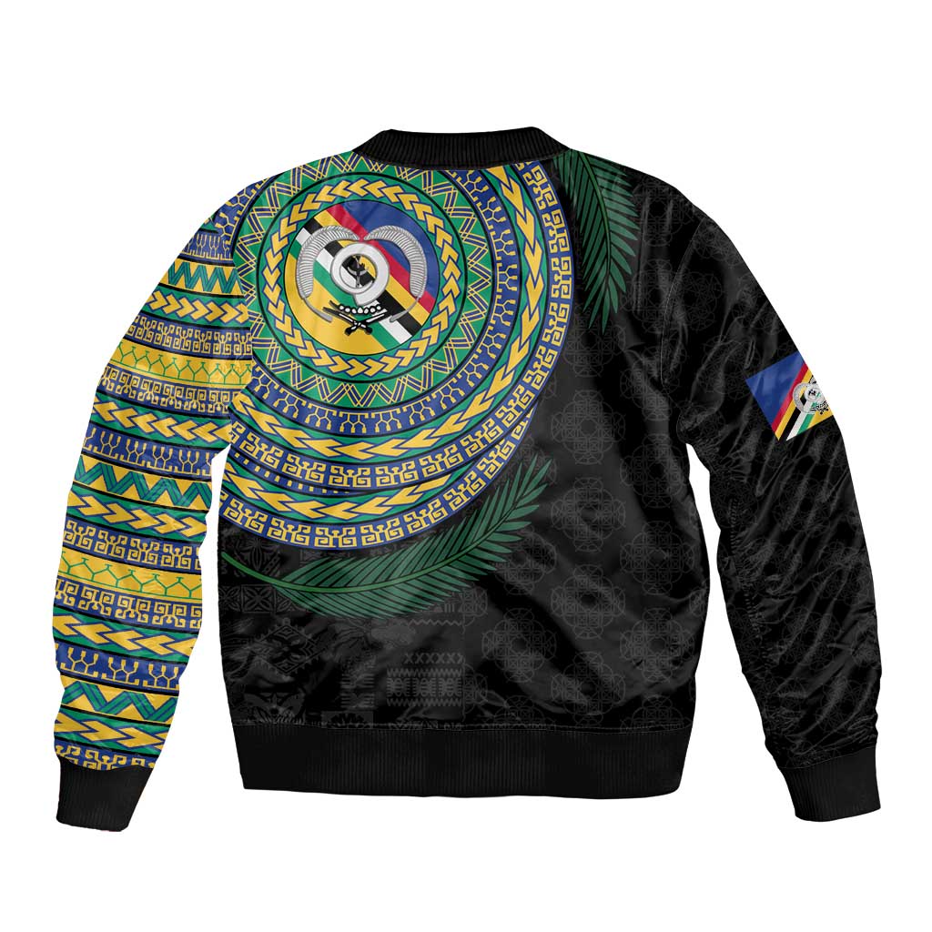 Torba Tribal Tattoo with Namele Leaves Bomber Jacket