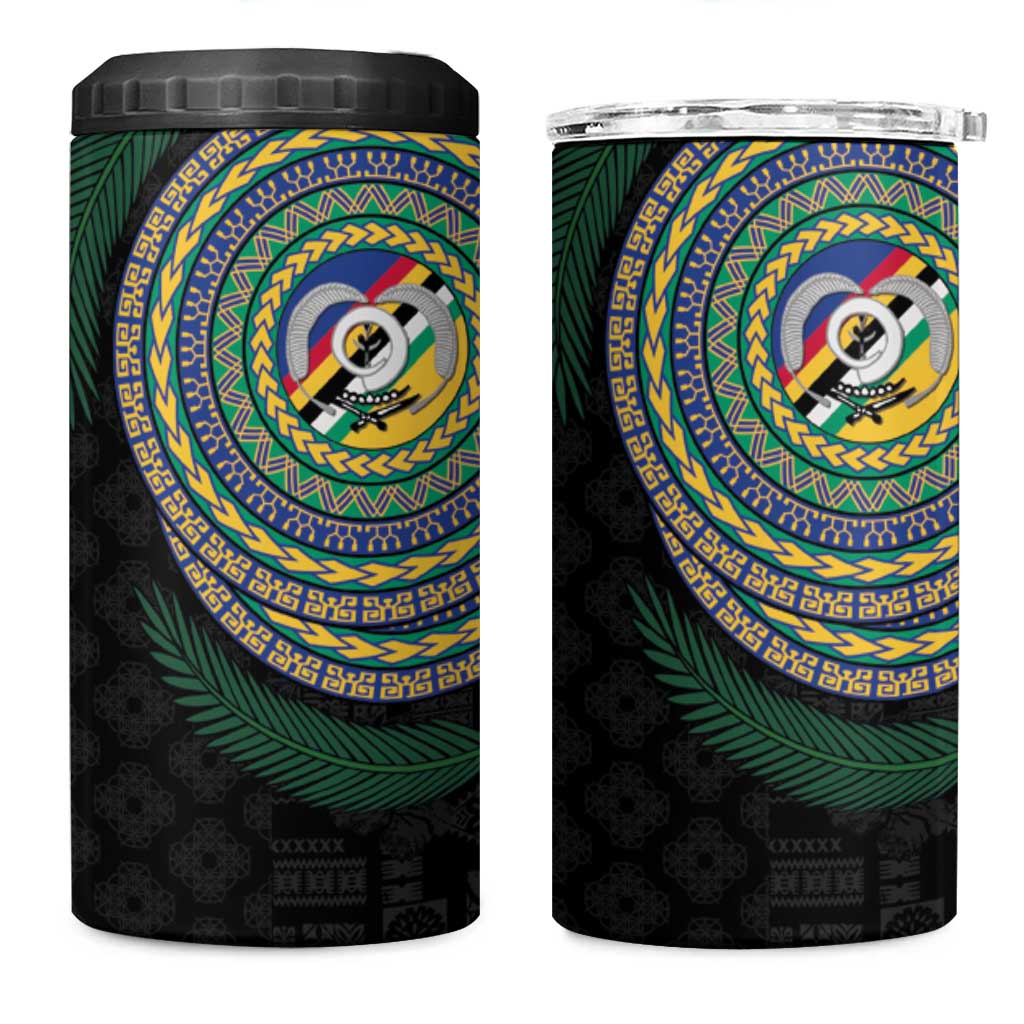 Torba Tribal Tattoo with Namele Leaves 4 in 1 Can Cooler Tumbler
