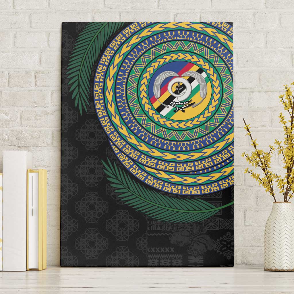 Torba Tribal Tattoo with Namele Leaves Canvas Wall Art