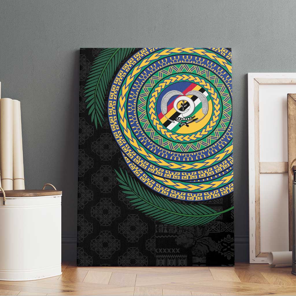 Torba Tribal Tattoo with Namele Leaves Canvas Wall Art