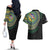 Torba Tribal Tattoo with Namele Leaves Couples Matching Off The Shoulder Long Sleeve Dress and Hawaiian Shirt