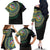 Torba Tribal Tattoo with Namele Leaves Family Matching Off The Shoulder Long Sleeve Dress and Hawaiian Shirt