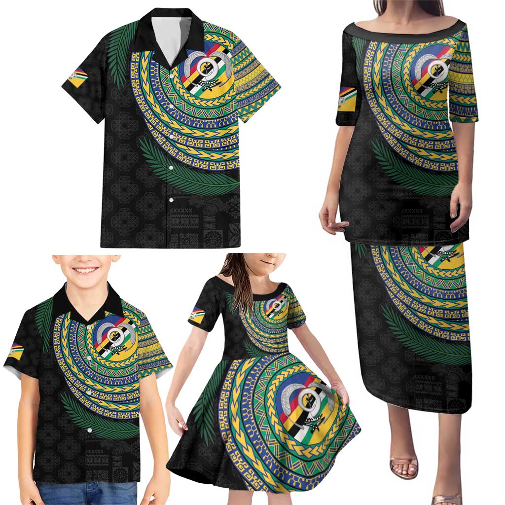 Torba Tribal Tattoo with Namele Leaves Family Matching Puletasi and Hawaiian Shirt