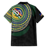 Torba Tribal Tattoo with Namele Leaves Family Matching Short Sleeve Bodycon Dress and Hawaiian Shirt