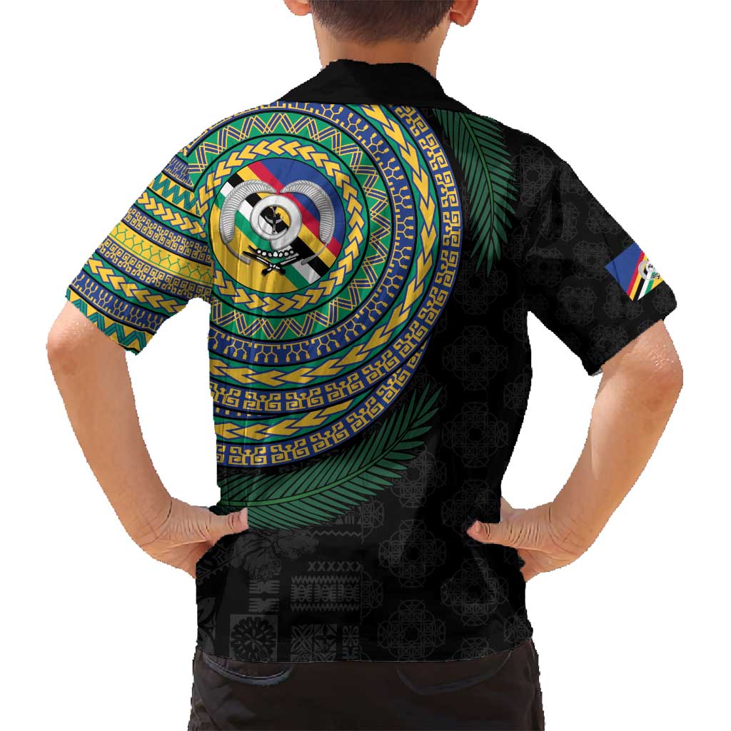 Torba Tribal Tattoo with Namele Leaves Family Matching Summer Maxi Dress and Hawaiian Shirt