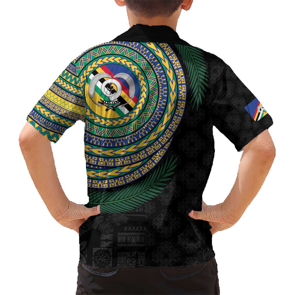 Torba Tribal Tattoo with Namele Leaves Kid Hawaiian Shirt