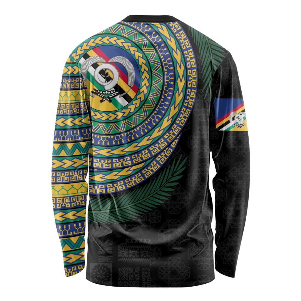 Torba Tribal Tattoo with Namele Leaves Long Sleeve Shirt