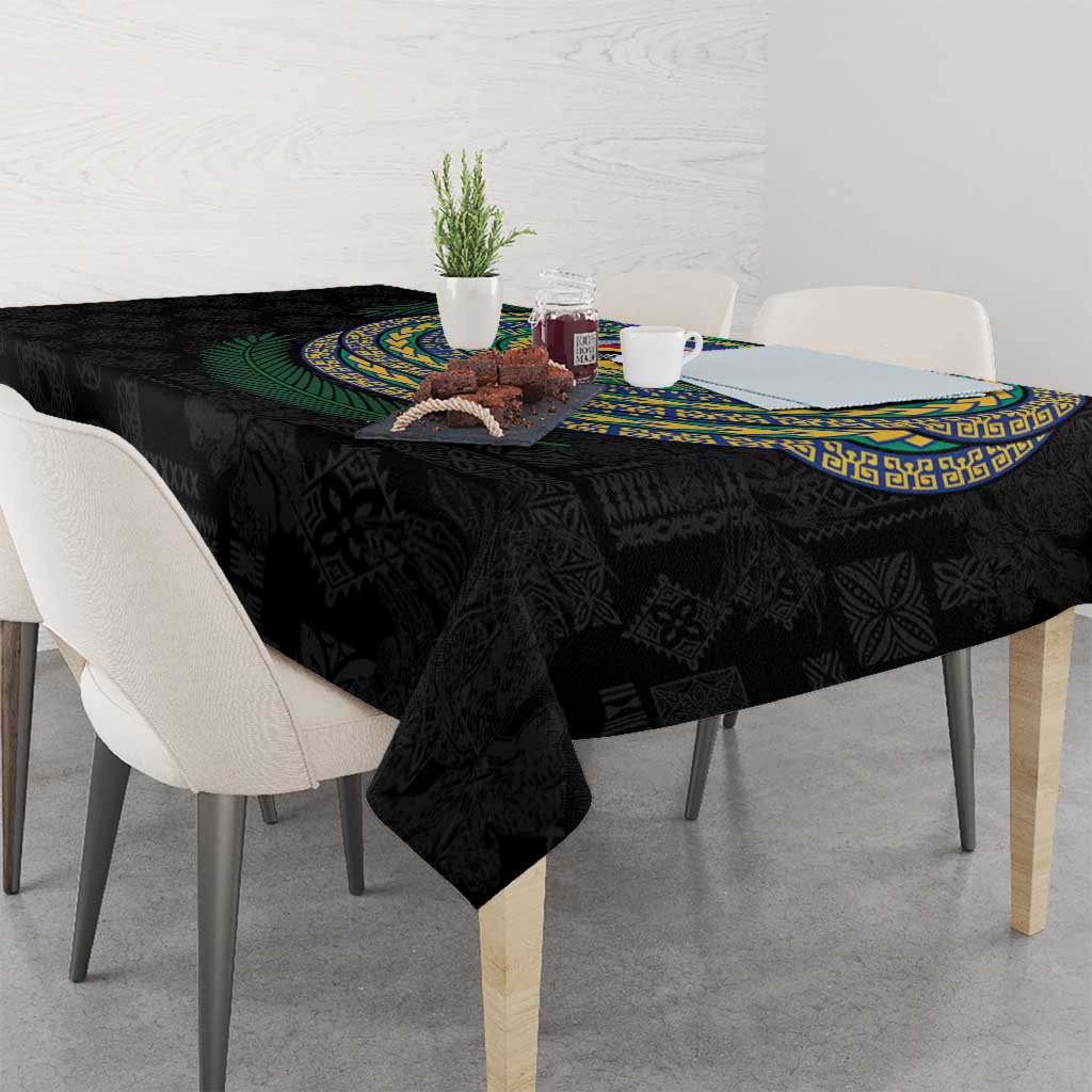 Torba Tribal Tattoo with Namele Leaves Tablecloth