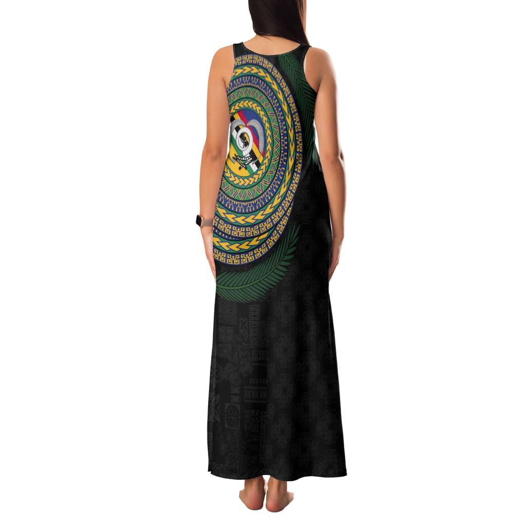 Torba Tribal Tattoo with Namele Leaves Tank Maxi Dress