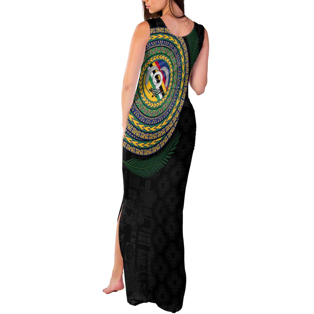 Torba Tribal Tattoo with Namele Leaves Tank Maxi Dress