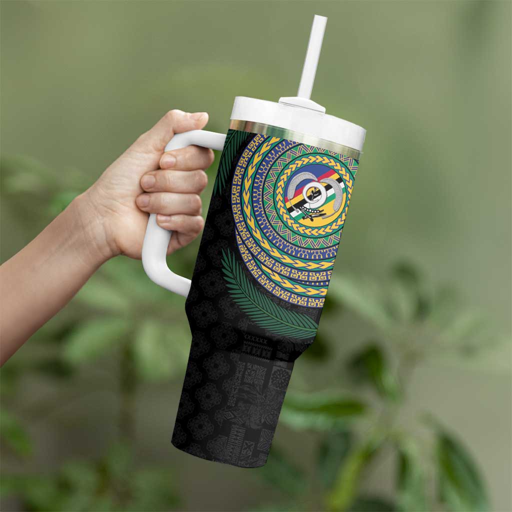 Torba Tribal Tattoo with Namele Leaves Tumbler With Handle