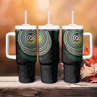 Torba Tribal Tattoo with Namele Leaves Tumbler With Handle